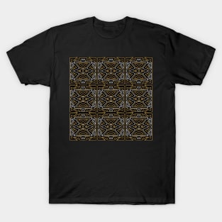 Zanzibar - Geometric Abstract Pattern in Black, Tan and White T-Shirt